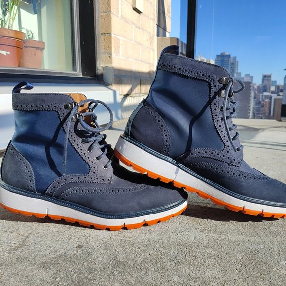 NWOT SWIMS Motion Wing Tip nubuck leather boot - Picture 2 of 6